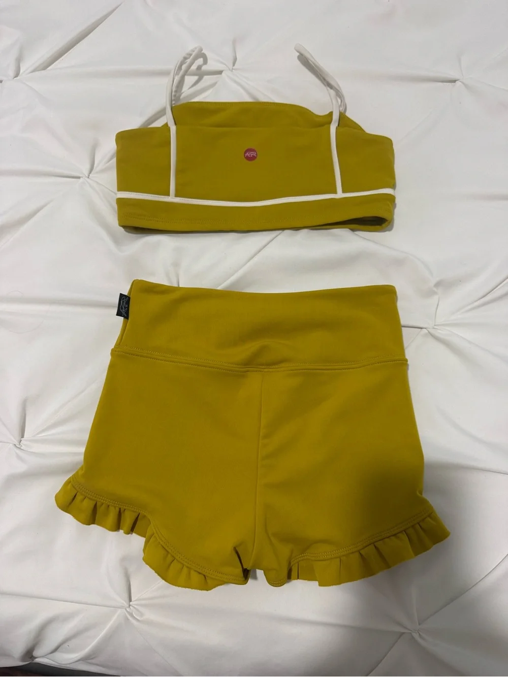 Tiger Friday  Two-Piece Ruffle Set in Mustard Yellow